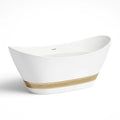 Freistehende Acryl-Badewanne Weiß/Gold 170 cm