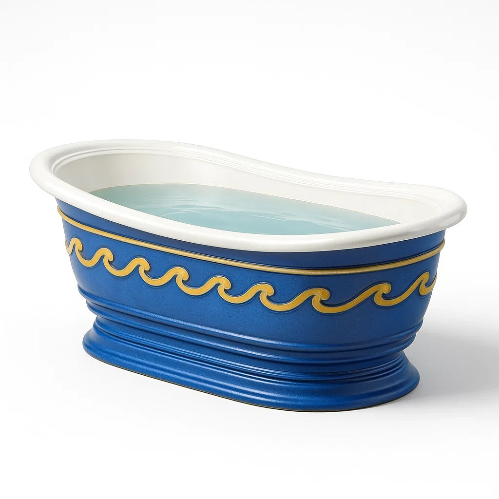 Kunststoff Badewanne Polypropylen Blau/Weiß 150 cm