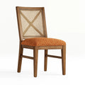 Esszimmerstuhl Massivholz Rattan Orange