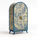 Holzschrank mit Textildruck Blau/Gelb 180cm