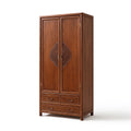 Kleiderschrank Holz mit Gravuren und 3 Schubladen