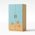 Kinderschrank MDF Eichenfurnier Blumendesign 2 Türen 180cm Höhe
