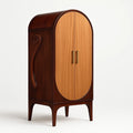 Schrank aus Holz Dunkelbraun/Hellbraun Oval 180 cm