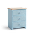 Kinderkommode mit 3 Schubladen Blumenmuster Hellblau MDF